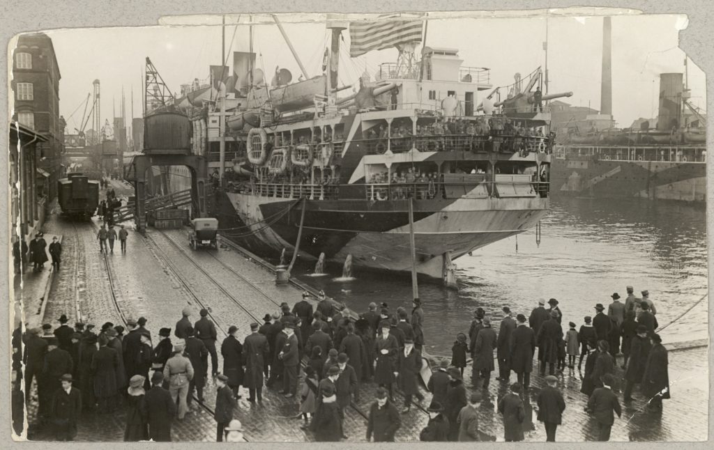 Transport des soldats français depuis le port de Copenhague